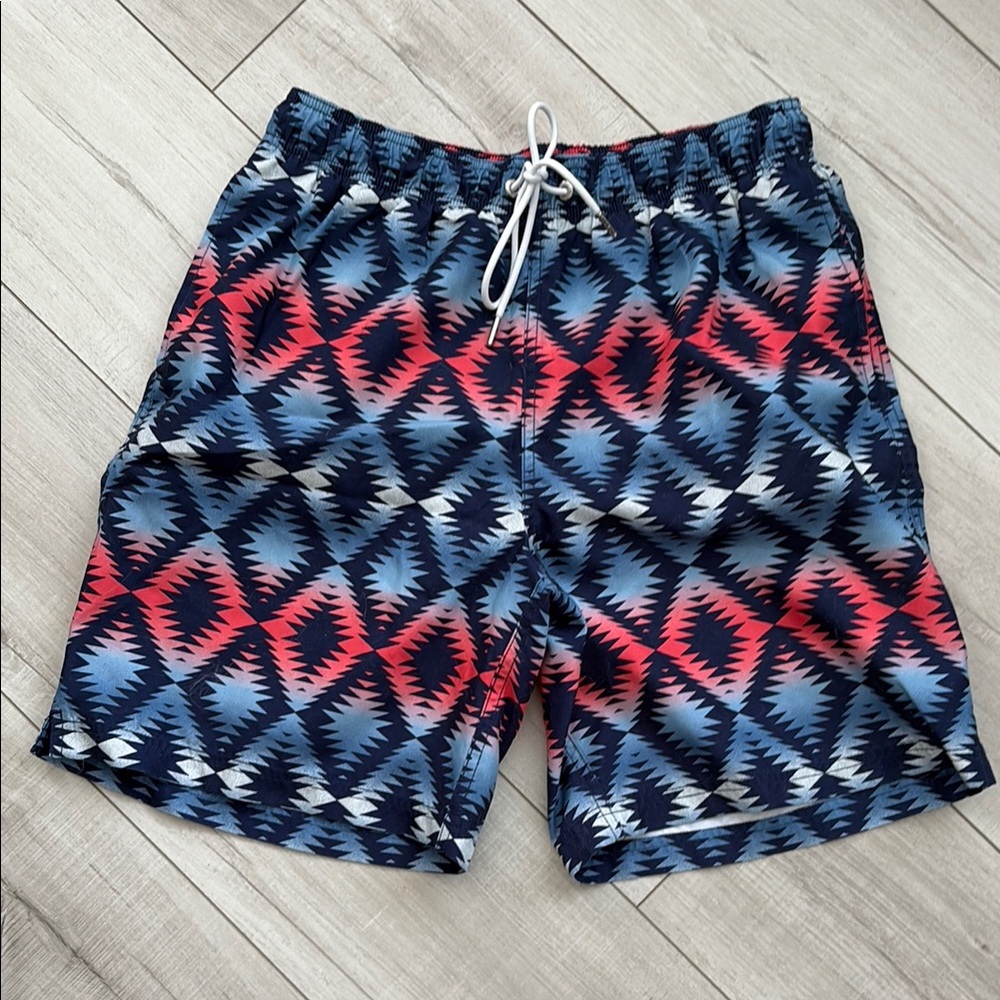 Men's lands end Geometric Swim Shorts size M
